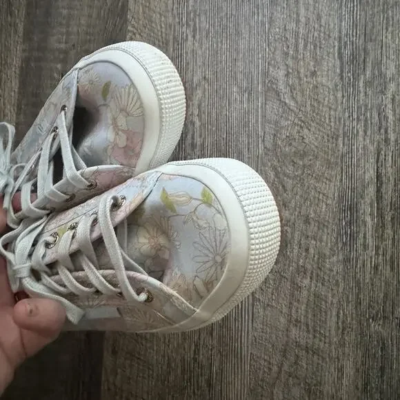 Superga Blue Floral Sneakers Size 5.5 - Picture 6 of 8